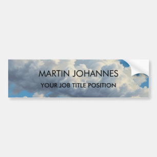 Chic Elegant Plain Stylish Blue Sky & Clouds Bumper Sticker