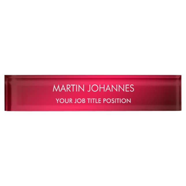 Chic Elegant Plain Stylish Desk Name Plate (Front)