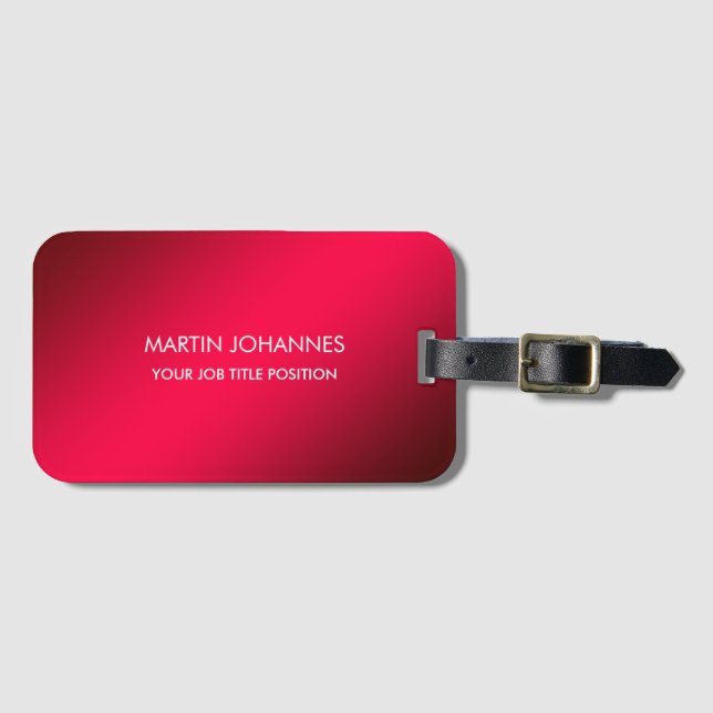 Chic Elegant Plain Stylish Luggage Tag (Front Horizontal)