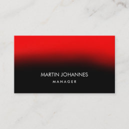 Chic Elegant Plain Stylish Red Black Business Card