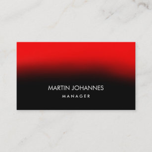 Chic Elegant Plain Stylish Red Black Business Card