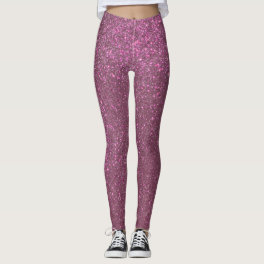 Chic Elegant Plum Purple Sparkly Glitter Leggings