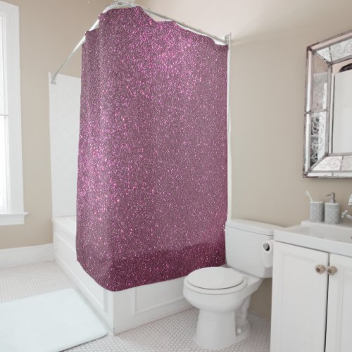Chic Elegant Plum Purple Sparkly Glitter Shower Curtain