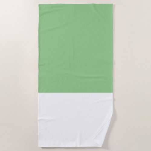 Chic Elegant Pretty Light Green White Color Block Beach Towel