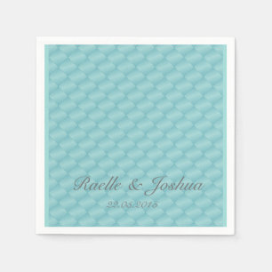 Chic elegant quilted teal silver Wedding napkins