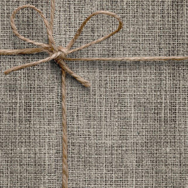 Chic Elegant Realistic Burlap Rustic Taupe Wedding Wrapping Paper (Creator Uploaded)