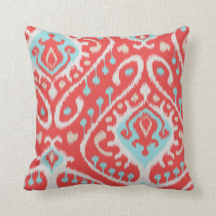 Turquoise And Red Pillows Decorative Throw Pillows Zazzle