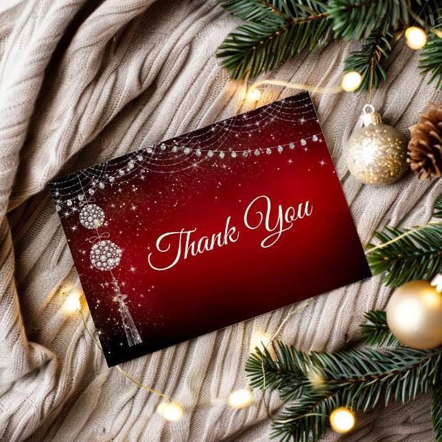 Chic elegant red ornaments Christmas  Invitation (Creator Uploaded)