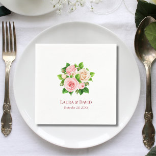 Chic Elegant Romantic Blush Pink Rose Wedding Napkins