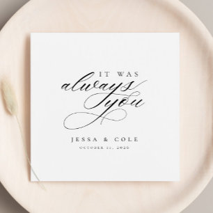 Chic Elegant Romantic Script Personalized Wedding Napkins
