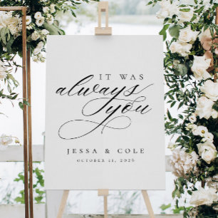 Chic Elegant Romantic Wedding Welcome Sign