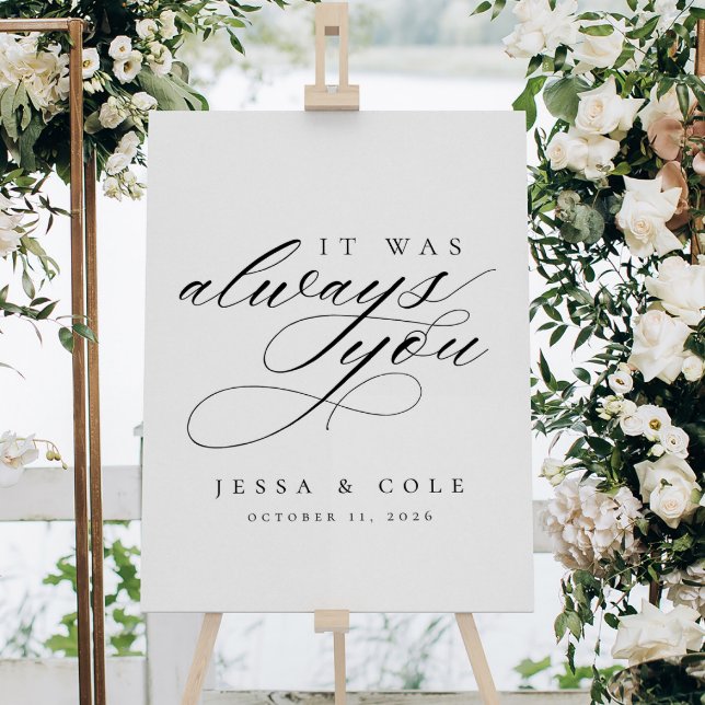Chic Elegant Romantic Wedding Welcome Sign (Creator Uploaded)