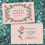 Chic Elegant Rose Frame Floral Blush Pink Business Card