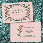 Chic Elegant Rose Frame Floral Blush Pink Business Card<br><div class="desc">Change the text,  font and colors of this customizable business card. Hand drawn by me for you. Check my shop for more business card designs!</div>