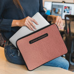 Chic Elegant Rose Gold & Black Initial Monogrammed Laptop Sleeve<br><div class="desc">This laptop sleeve defines chic sophistication,  harmonizing the allure of rose gold with sleek black accents. Inside,  the sleeve offers plush protection for your laptop while maintaining a sense of refined luxury. It's a statement accessory,  marrying style and functionality for the modern professional's tech essentials.</div>