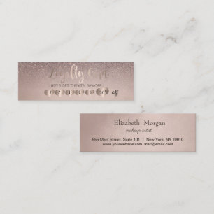 Chic Elegant Rose Gold Hearts, Glitter Loyalty Card