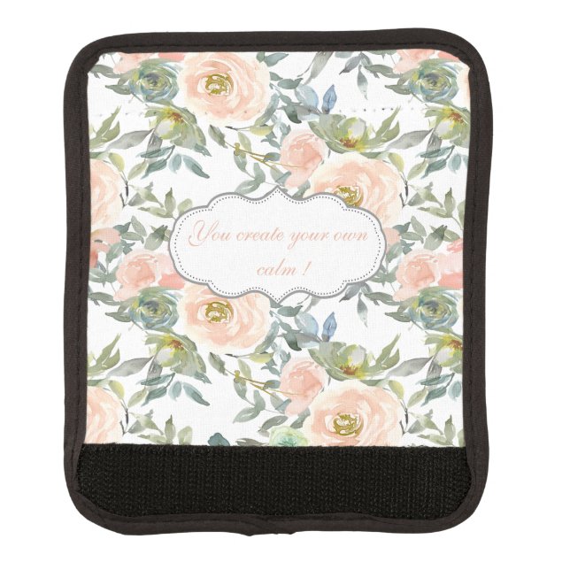 Chic Elegant  Roses,Motivational Message   Luggage Handle Wrap (Front)