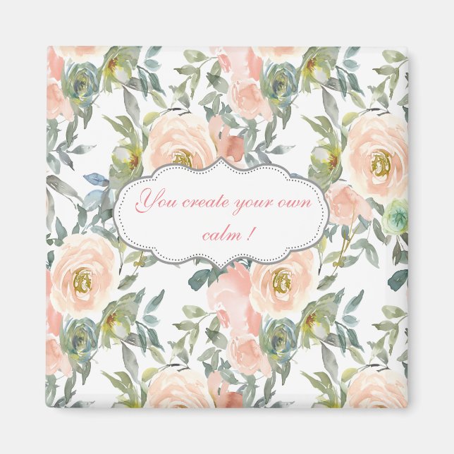 Chic Elegant Roses,Motivational Message Magnet (Front)