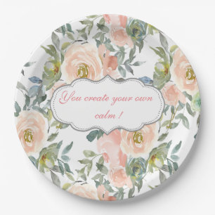 Chic Elegant Roses,Motivational Message Paper Plates