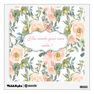 Chic Elegant Roses,Motivational Message   Wall Decal