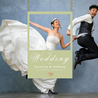 Chic Elegant Sage Wedding Selfie Photo Frame Foam Board