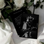 Chic Elegant Script Black 3 Photo Wedding Thank You Card<br><div class="desc">This sleek and timeless card features a minimalist design, offering a clean canvas to convey your heartfelt thanks. The simplicity of the card allows your appreciation to take center stage, making it a perfect choice for expressing gratitude after your wedding day. Meticulously crafted with modern aesthetics and attention to detail,...</div>