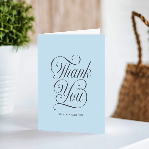 Chic Elegant Script Light Blue Boy Baby Shower