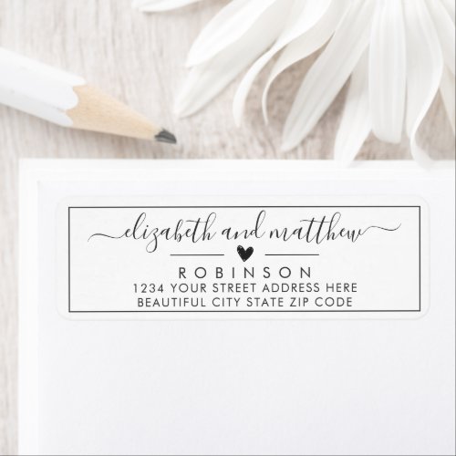 Chic Elegant Script Wedding Return Address Label