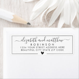Chic Elegant Script Wedding Return Address Label
