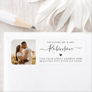 Chic Elegant Script Wedding Return Address Label