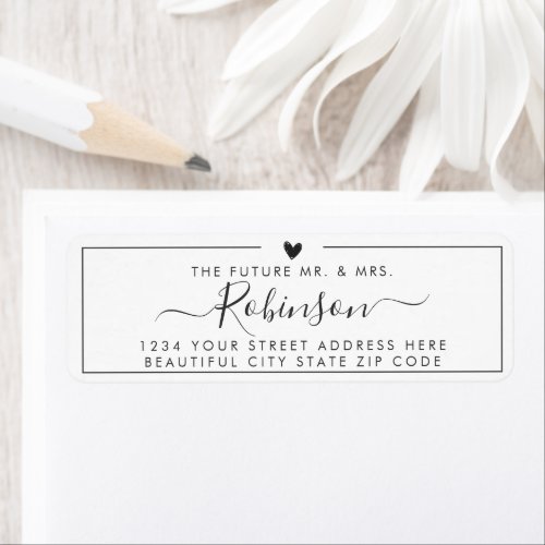 Chic Elegant Script Wedding Return Address Label