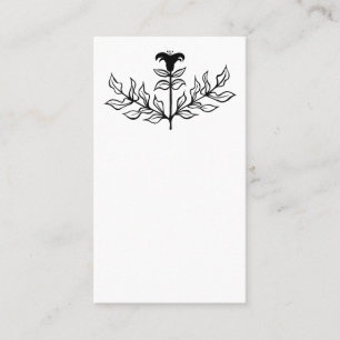 Chic Elegant Simple Black & White Lily Line Art Place Card