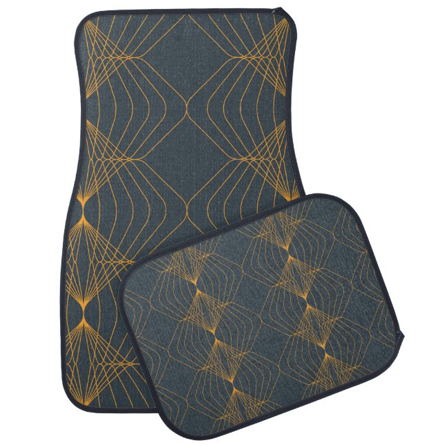 Chic, elegant, simple geometric graphic pattern car floor mat (Set)