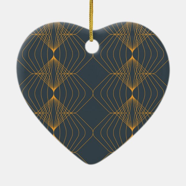 Chic, elegant, simple geometric graphic pattern ceramic ornament (Back)