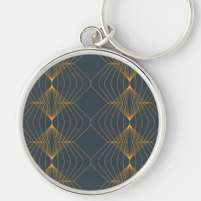 Chic, elegant, simple geometric graphic pattern keychain (Front)