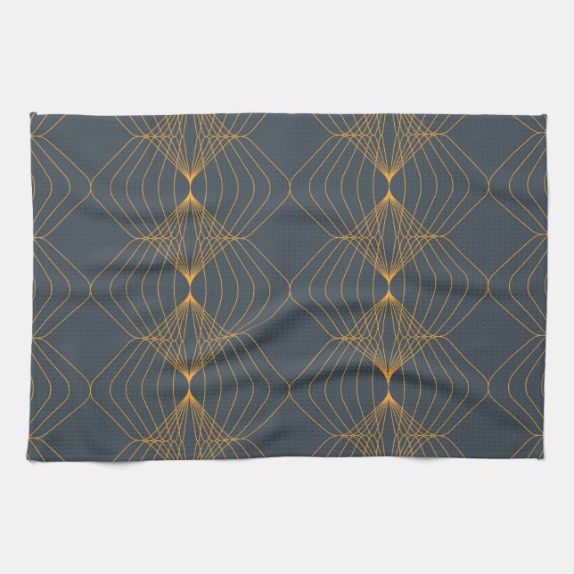 Chic, elegant, simple geometric graphic pattern kitchen towel (Horizontal)
