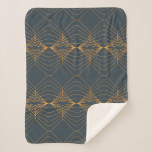 Chic, elegant, simple geometric graphic pattern sherpa blanket