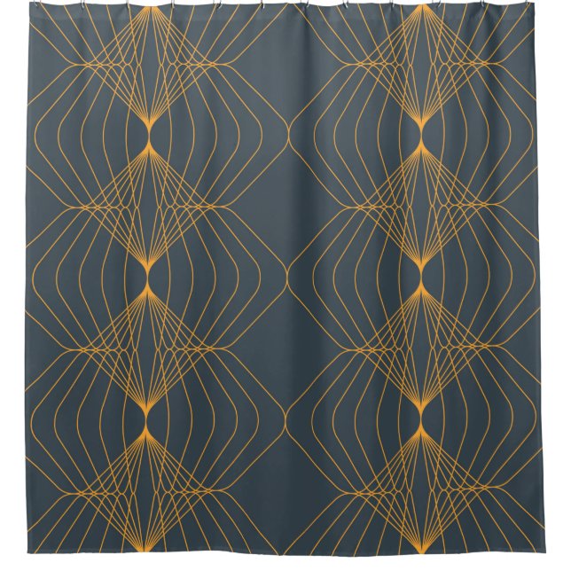 Chic, elegant, simple geometric graphic pattern shower curtain (Front)