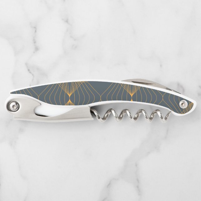 Chic, elegant, simple geometric graphic pattern waiter's corkscrew (Front)