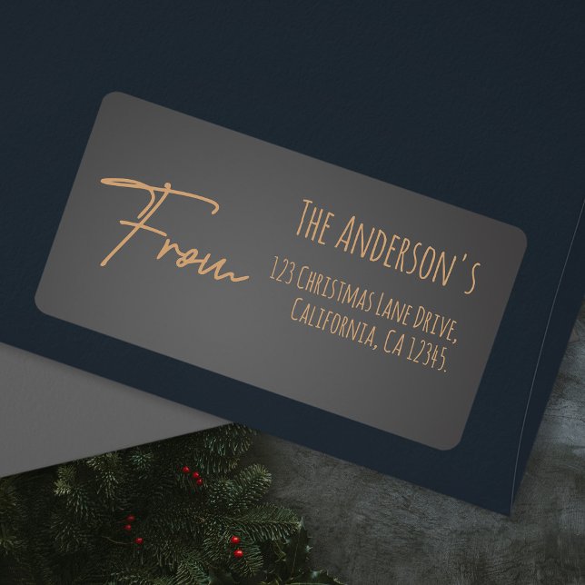 Chic Elegant Stylish Grey Address Label (Creator Uploaded)
