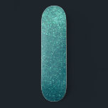 Chic Elegant Teal Blue Sparkly Glitter Skateboard<br><div class="desc">This elegant and chic design is perfect for the stylish and trendy fashionista. It features a faux printed sparkly teal blue glitter print. It's pretty, girly, glamorous, and modern. ***IMPORTANT DESIGN NOTE: For any custom design request such as matching product requests, color changes, placement changes, or any other change request,...</div>