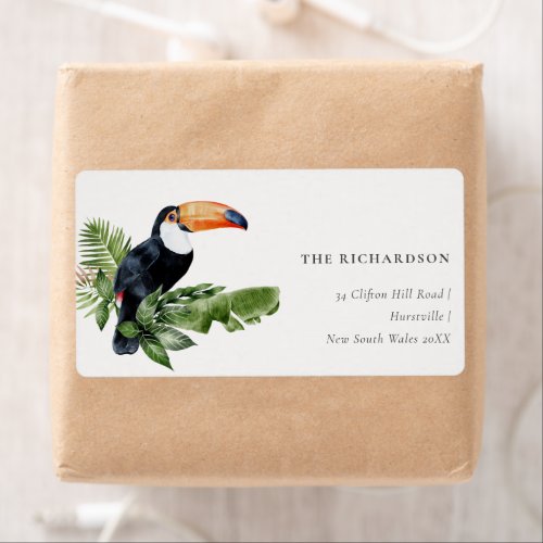 Chic Elegant Tropical Rainforest Toucan Address  Label
