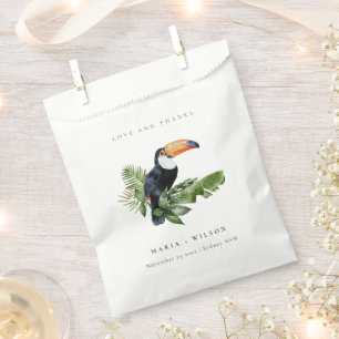 Chic Elegant Tropical Rainforest Toucan Wedding  Favor Bag