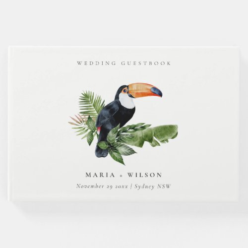 Chic Elegant Tropical Rainforest Toucan Wedding Guest Book