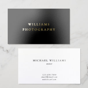 Chic Elegant Typography Professional Black & Gold Foil Business Cards