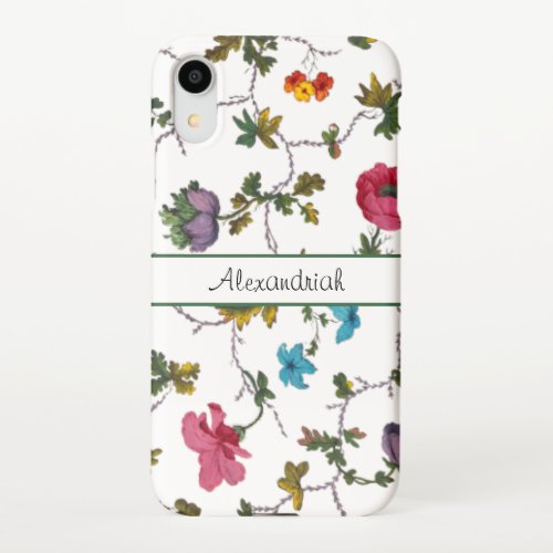 Chic Elegant Vintage Watercolor Floral iPhone Case