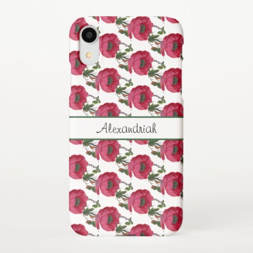 Chic Elegant Vintage Watercolor Flowers iPhone XR Case