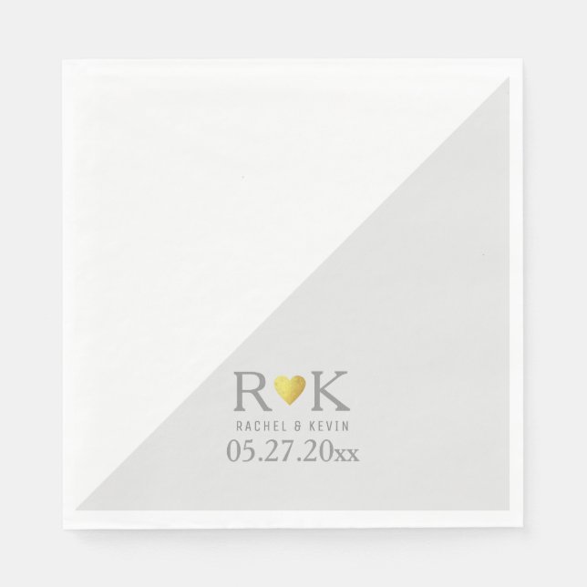 chic elegant wedding monogram  napkins (Front)