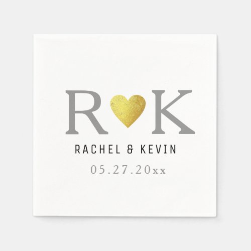 chic elegant wedding monogram paper napkins