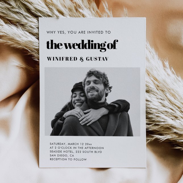 Chic elegant wedding photo invitation (Creator Uploaded)